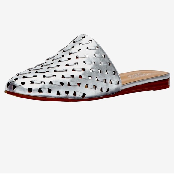 Franco Sarto Shoes - FRANCO SARTO L-GLENA 2 WOVEN SILVER MULES SZ 8 MED EUC